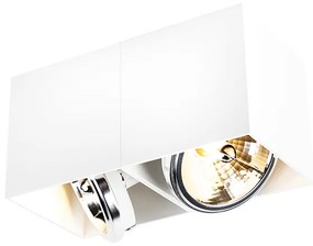 Faretto di design bianco rettangolare 2 luci - Box