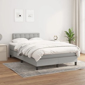 Giroletto A Molle Con Materasso Grigio Chiaro 120x200cm Tessuto /