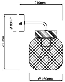 Brilliant - Lampada da parete GIADA 1xE27/40W/230V grigia