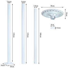 Brilagi - Lampione LED URBANSPARK 120W 230V bianco IP65