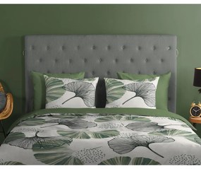 Biancheria da letto singola in cotone verde e crema 140x200 cm - Good Morning
