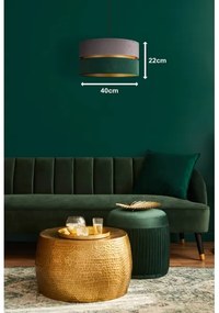 Duolla - Lampadario a sospensione con filo DUO 1xE27/15W/230V diametro 40 cm grigio/verde/oro