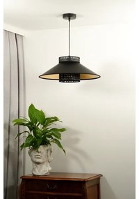 Duolla - Lampadario a sospensione con filo RIO RATTAN 1xE27/15W/230V diametro 45 cm nero/oro