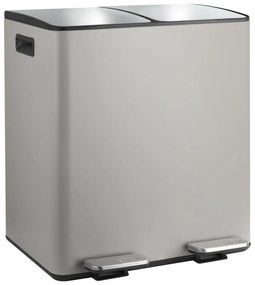 Cestino per la spazzatura grigio tortora in acciaio per raccolta differenziata/con pedale 2x20 l Aliya – Spirella