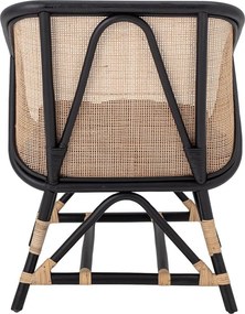 Poltrona nera e beige con intreccio Loue - Bloomingville