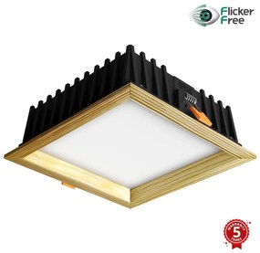 APLED-Lampada LED SQUARE WOODLINE LED/12W/230V 4000K 17x17 cm pino legno solido