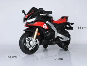Moto Elettrica per Bambini 12V con Licenza Aprilia RSIV Small Nera...