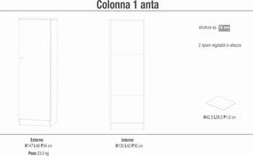 AGAVE - mobile colonna portaoggetti ad un'anta