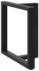 Gambe Tavolo Pranzo A Forma T 2pz Nero 70x35x(72-73)cm Acciaio /