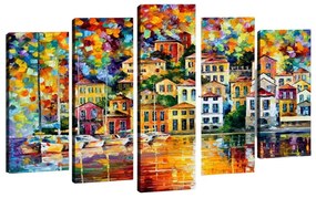 Set di 5 dipinti Bright Houses - Tablo Center