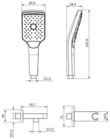 Cersanit S951-512 - Set da doccia LARGA cromo lucido