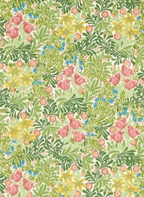 Morris & Co Carta da parati Bower - Boughs Green/ Rose