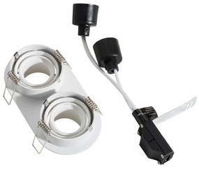 Set di 6 faretti da incasso bianchi GU10 35mm orientabili 2 luci - Installa