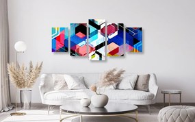 Quadri 5 pezzi – Geometria astratta