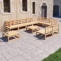 Set Divani da Giardino 11 pz in Legno Massello di Pino 3075799