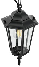 Lampadario da esterno a sospensione con catena 1xE27/60W/230V nero