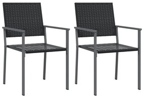 Set da pranzo da giardino 3 pz in polyrattan e acciaio