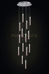 Crackle lampada a sospensione rotonda cromata 14 luci, led 67,2w , ...