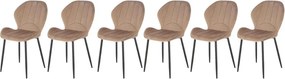 Set di 6 sedie K538 velluto beige
