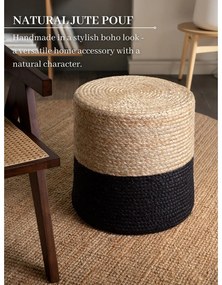 Poggiapiedi nero e colore naturale Juta Gold Black – Hanse Home