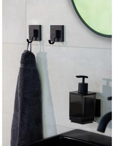 Dispenser di sapone in plastica autoportante nero 340 ml Quadro - Wenko