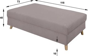 Sgabello in velluto a coste grigio Ariella - Ropez