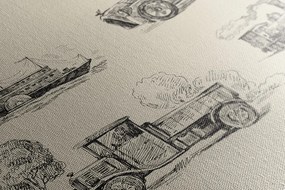 Stampa su tela – Mezzi di trasporto in stile retrò