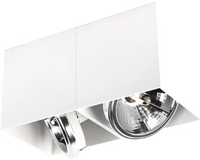 Faretto di design bianco rettangolare 2 luci - Box
