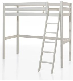 Letto rialzato bianco in legno di pino 140x200 cm PINO - Vipack