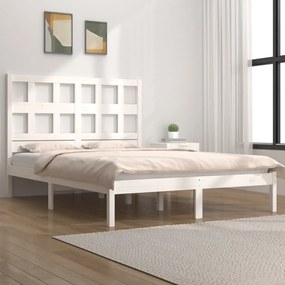 Giroletto Senza Materasso Bianco 200x200 Cm Legno Massello Pino /
