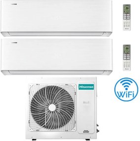 Climatizzatore Condizionatore Hisense Energy Pro X con Wifi R32 Dual Split Inverter 9000 + 18000 BTU con U.E. 3AMW52U4RJC Classe A++/A+
