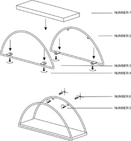 Mensola A Parete Stile Industrial Oro E Legno 41x17x16 Cm Rafi