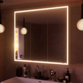 Specchio Contenitore Con Illuminazione SENSEA bianco L 90 x H 80 x P 16.9 cm