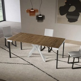 Consolle allungabile Libo Evolution - Noce telaio bianco 90x40/300 cm