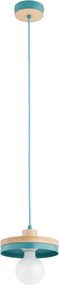 Lampada a sospensione su cavo LARSO 1xE27/15W/230V verde menta/beige