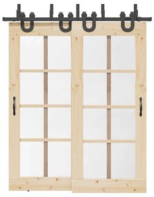 Kit Di Binari Per Porte Scorrevoli 183 Cm Acciaio Nero /