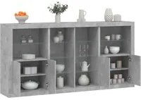 Credenza con Luci LED Grigio Cemento 202x37x100 cm 3209187