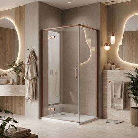 Cabina doccia Rea Bruno 100x80 Brush Copper