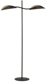 Piantana Contemporaneo Ares Acciaio Nero Oro 2 Luci E14 Ip20