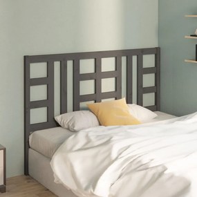 Testiera per letto grigia 141x4x100cm in legno massello di pino