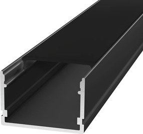 Profilo Lineare XL in Alluminio Nero per 1-2 Strisce LED da 1m e 2m Variante Lunghezza Profilo 2 metro
