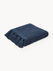 Coperta lavorata a maglia con nappe Nalani
