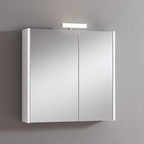 Pensile con luce Akira laccato bianco opaco L 71.5 x H 70 x P 15.5 cm