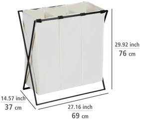 WENKO 71298800 - Cesto portabiancheria TRIO 69x76 cm crema/nero