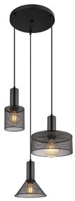 Globo 15648-3H - Lampadario a sospensione con filo JEDD 3xE27/60W/230V nero