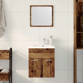 Set Mobili Da Bagno 2 Pz Legno Antico İn Legno Multistrato /