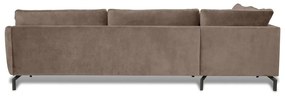 Divano angolare in velluto marrone-beige (angolo sinistro) Magic - Scandic