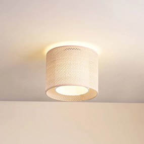 Plafoniera soffitto Soula Lindby, dimmerabile, Crema / Ambra, Soggiorno / Sala da pranzo, Plastica, Campagna / Rustiche, Plafoniera