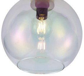 Plafoniera Art Déco oro con vetro arcobaleno - Sandra