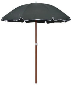 Ombrellone Da Giardino Con Palo İn Acciaio 180 Cm Antracite /